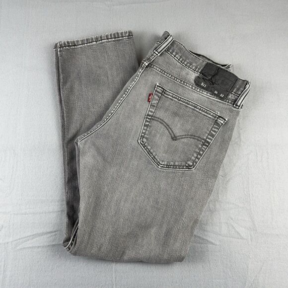 Levi's 511 Jeans Slim Skinny Straight Mens Gray Med Wash Low Rise Size 36x32 - Picture 1 of 16